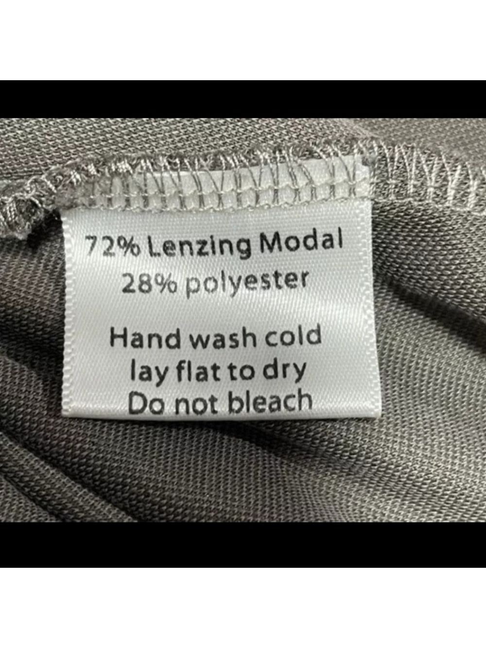 Lisa Bayne Lenzing Modal Shift Dress Taupe XXL Side Ruched Long Sleeve Lagenlook - Picture 6 of 16
